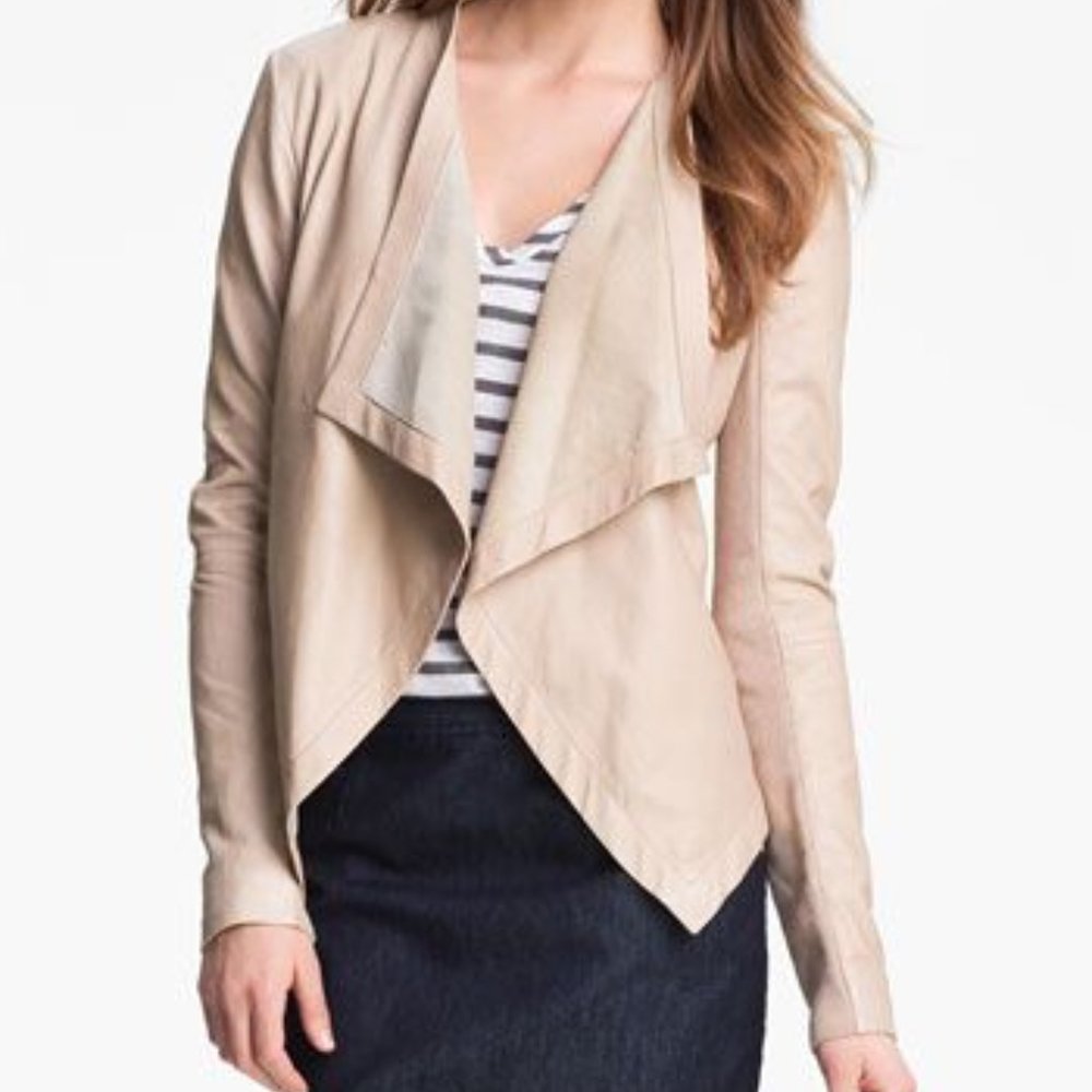 Real 100% Leather Jacket in Tan